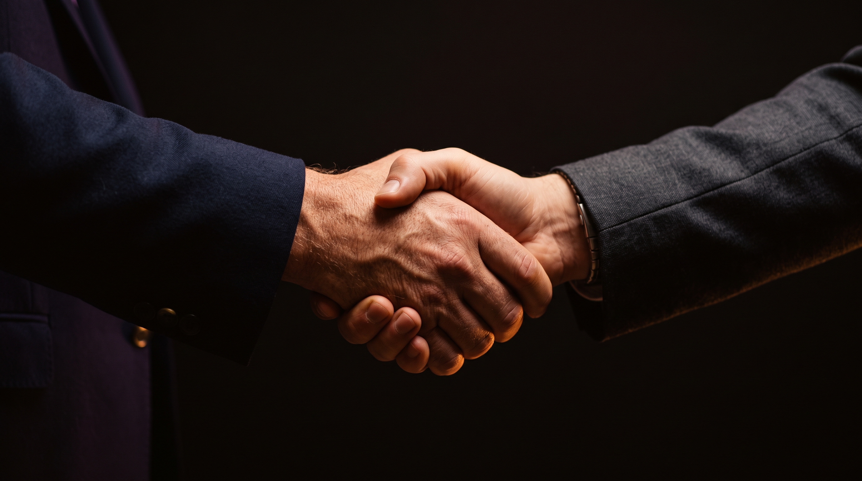 Un apretón de manos entre dos profesionales
